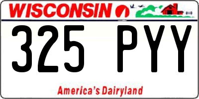 WI license plate 325PYY