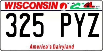 WI license plate 325PYZ