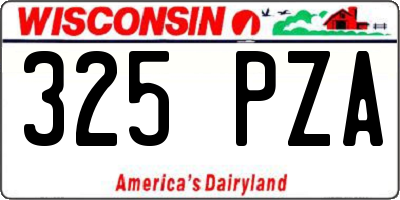 WI license plate 325PZA
