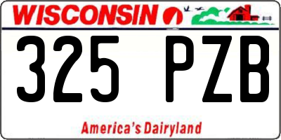 WI license plate 325PZB