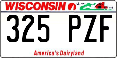WI license plate 325PZF