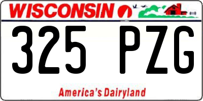 WI license plate 325PZG
