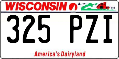 WI license plate 325PZI