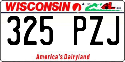 WI license plate 325PZJ