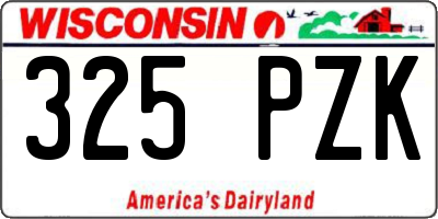 WI license plate 325PZK