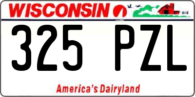WI license plate 325PZL