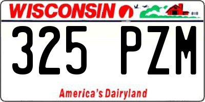 WI license plate 325PZM