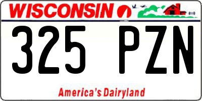 WI license plate 325PZN