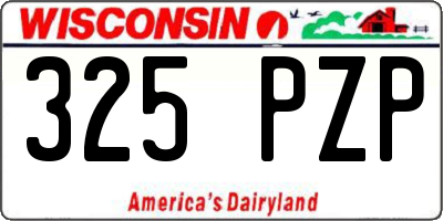 WI license plate 325PZP