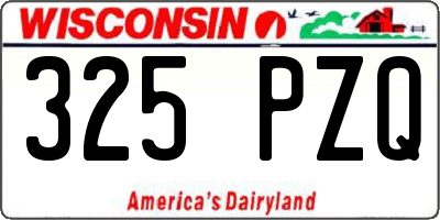 WI license plate 325PZQ