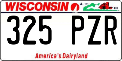 WI license plate 325PZR