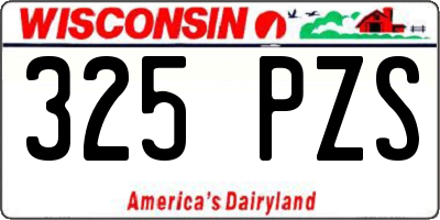 WI license plate 325PZS