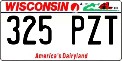 WI license plate 325PZT