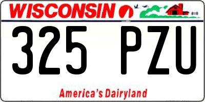 WI license plate 325PZU