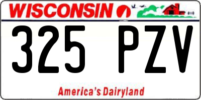 WI license plate 325PZV