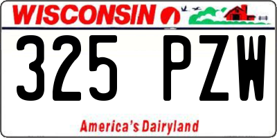WI license plate 325PZW