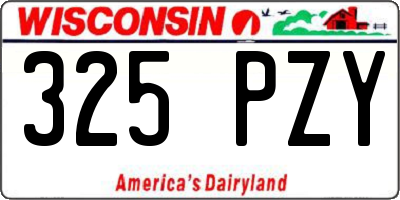 WI license plate 325PZY