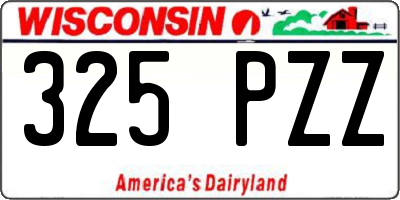 WI license plate 325PZZ