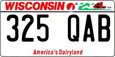 WI license plate 325QAB