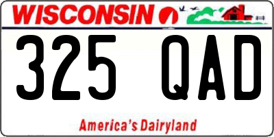 WI license plate 325QAD