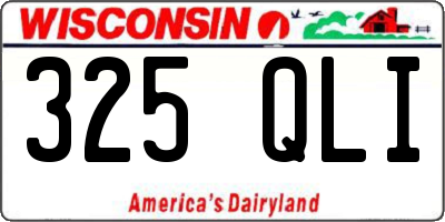 WI license plate 325QLI