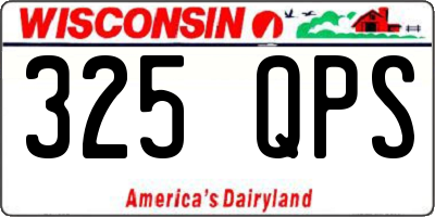 WI license plate 325QPS