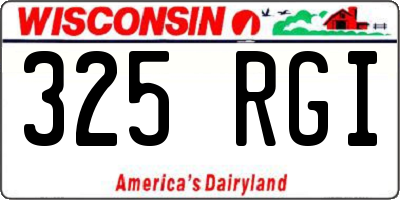 WI license plate 325RGI