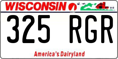 WI license plate 325RGR