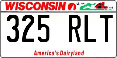 WI license plate 325RLT