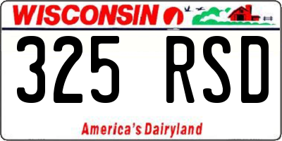 WI license plate 325RSD