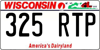 WI license plate 325RTP