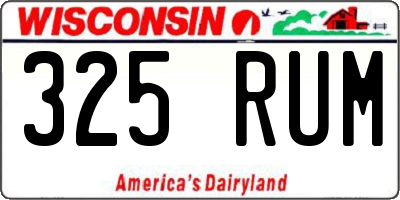 WI license plate 325RUM