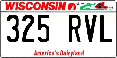 WI license plate 325RVL