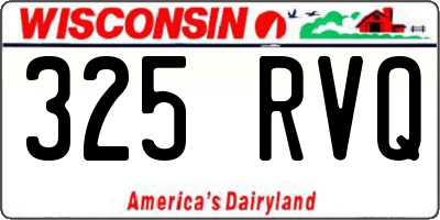 WI license plate 325RVQ