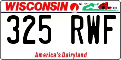 WI license plate 325RWF