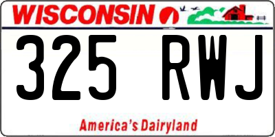 WI license plate 325RWJ