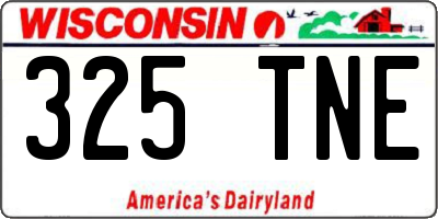 WI license plate 325TNE