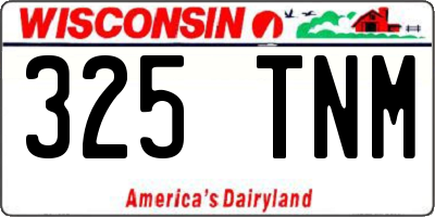 WI license plate 325TNM