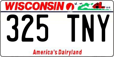 WI license plate 325TNY