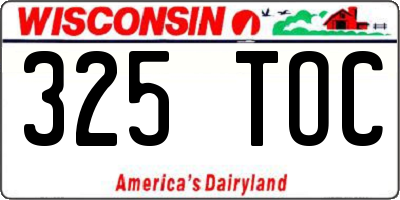 WI license plate 325TOC