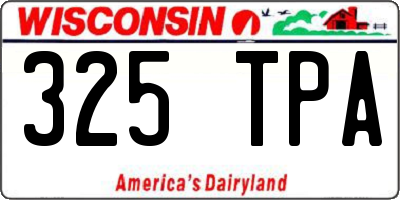 WI license plate 325TPA