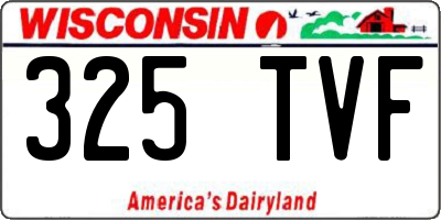 WI license plate 325TVF