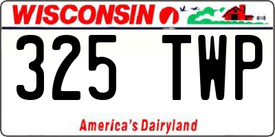 WI license plate 325TWP