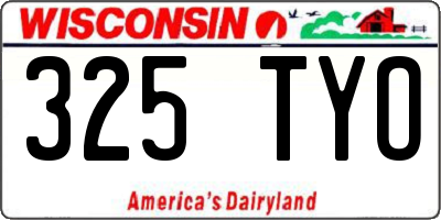 WI license plate 325TYO