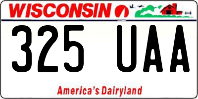 WI license plate 325UAA