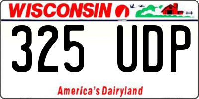 WI license plate 325UDP