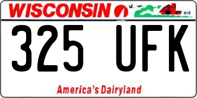 WI license plate 325UFK