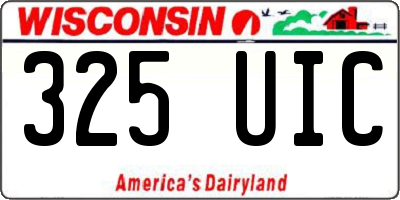 WI license plate 325UIC
