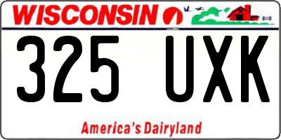 WI license plate 325UXK
