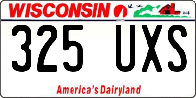 WI license plate 325UXS